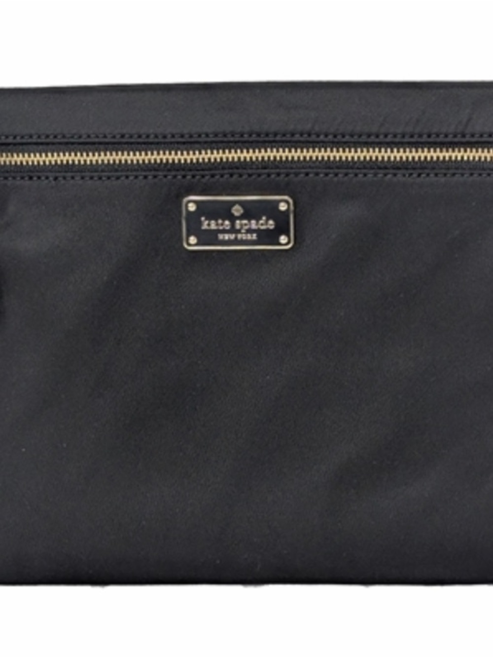 kate spade Black Nylon Travel Pouch with Gold Hardware